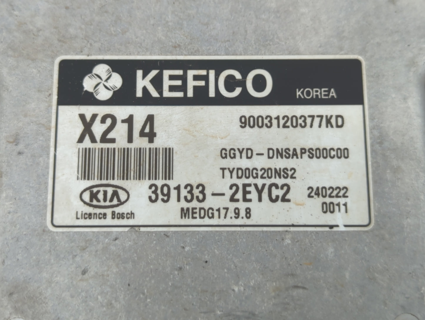 2014 Kia Forte PCM Engine Control Computer ECU ECM PCU OEM P/N:39133-2EYC1 39133-2EYC2 Fits OEM Used Auto Parts - Oemusedaut