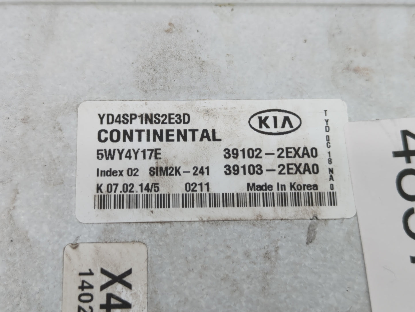 2014 Kia Forte PCM Engine Control Computer ECU ECM PCU OEM P/N:39103-2EXA0 39102-2EXA0, 39100-2EXB0, 39101-2EXB0 Fits OEM Us
