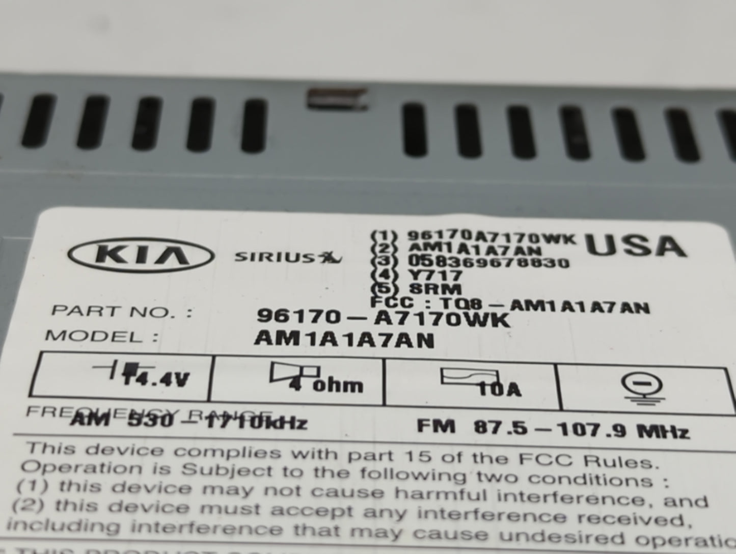 2014-2016 Kia Forte Am Fm Cd Player Radio Receiver - Oemusedautoparts1.com