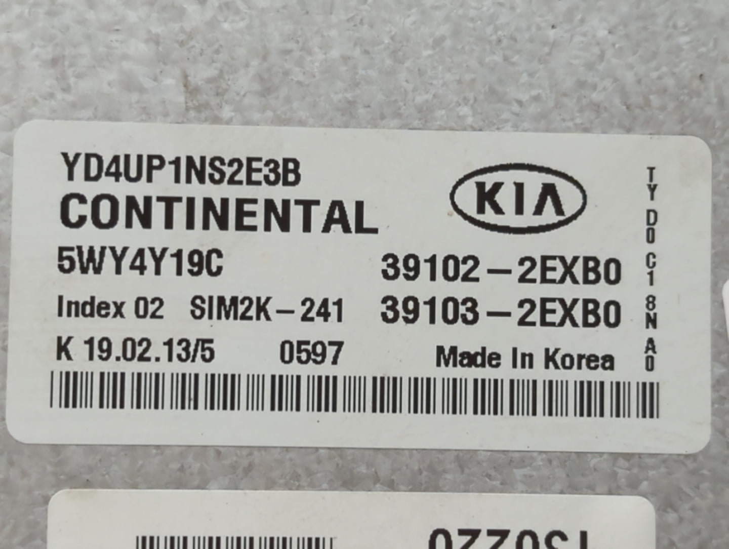 2014 Kia Forte PCM Engine Control Computer ECU ECM PCU OEM P/N:39103-2EXB0 39102-2EXB0 Fits OEM Used Auto Parts - Oemusedaut