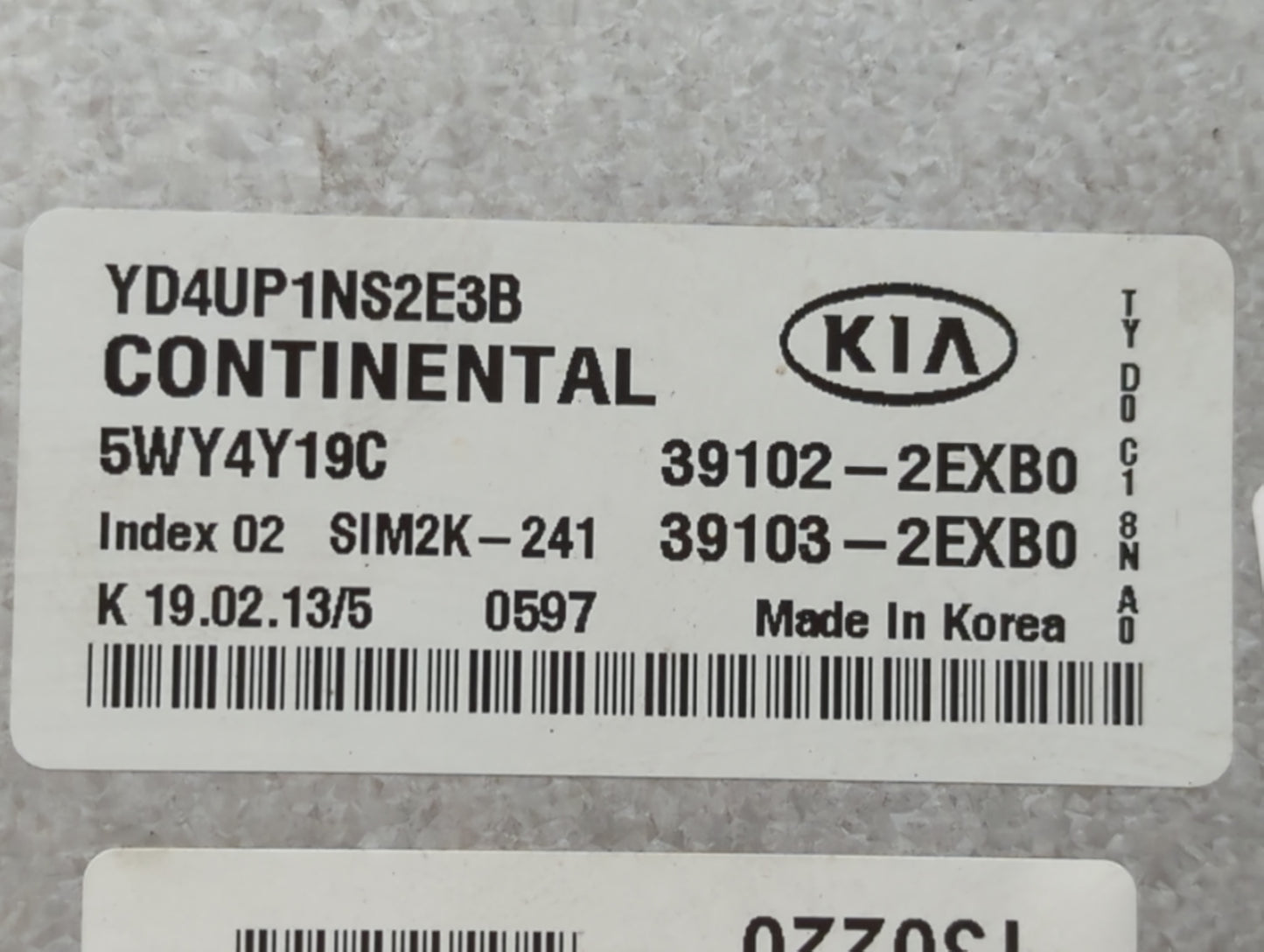 2014 Kia Forte PCM Engine Control Computer ECU ECM PCU OEM P/N:39103-2EXB0 39102-2EXB0 Fits OEM Used Auto Parts - Oemusedaut