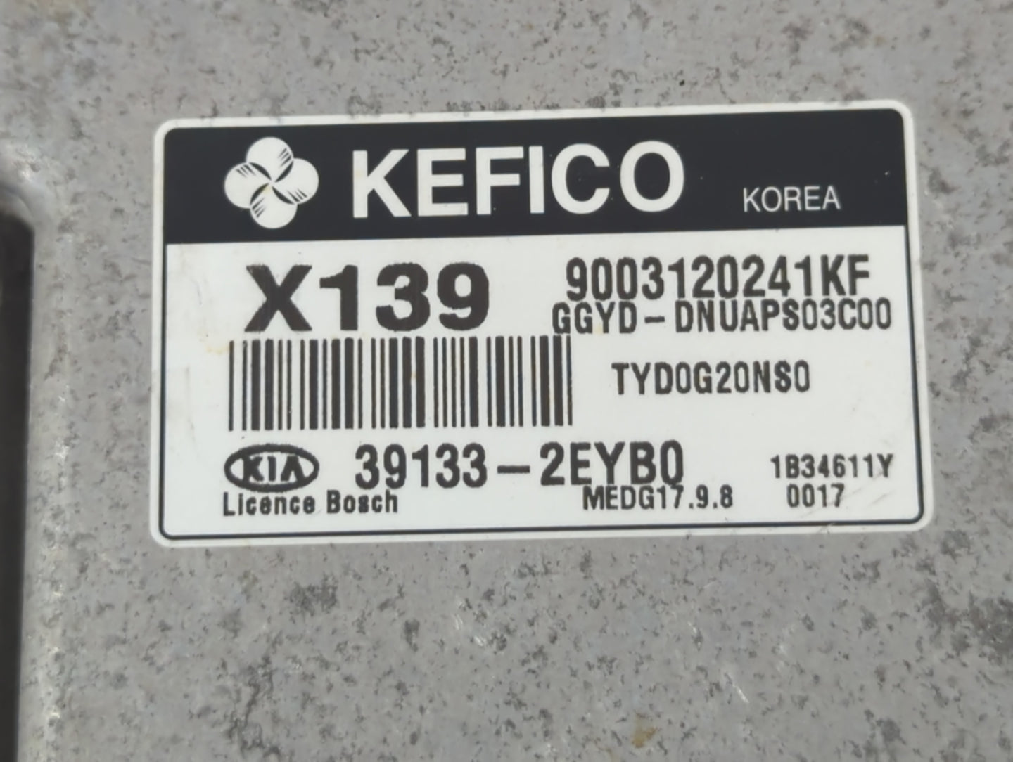 2014 Kia Forte PCM Engine Control Computer ECU ECM PCU OEM P/N:39133-2EYB0 Fits OEM Used Auto Parts - Oemusedautoparts1.com