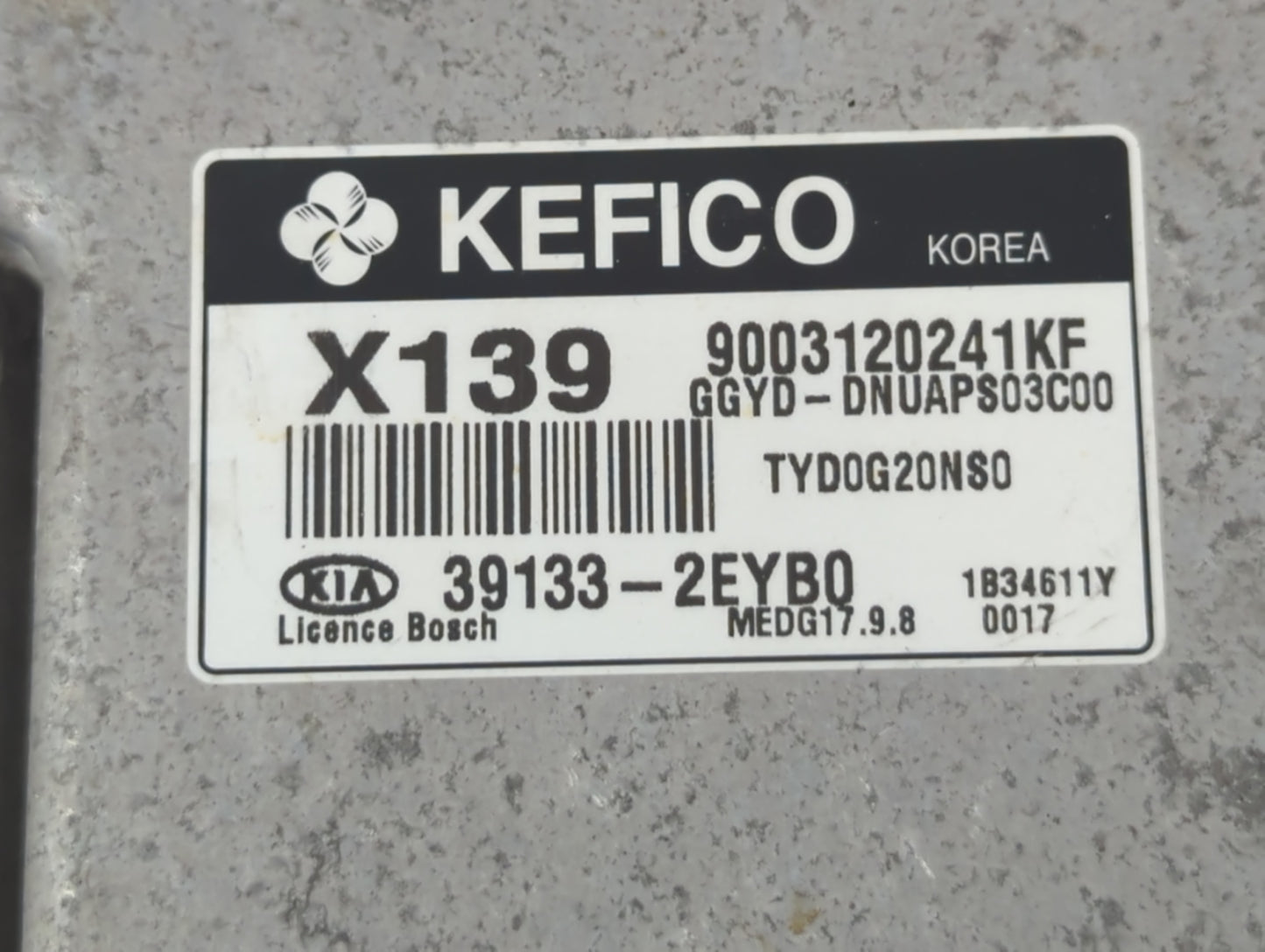 2014 Kia Forte PCM Engine Control Computer ECU ECM PCU OEM P/N:39133-2EYB0 Fits OEM Used Auto Parts - Oemusedautoparts1.com