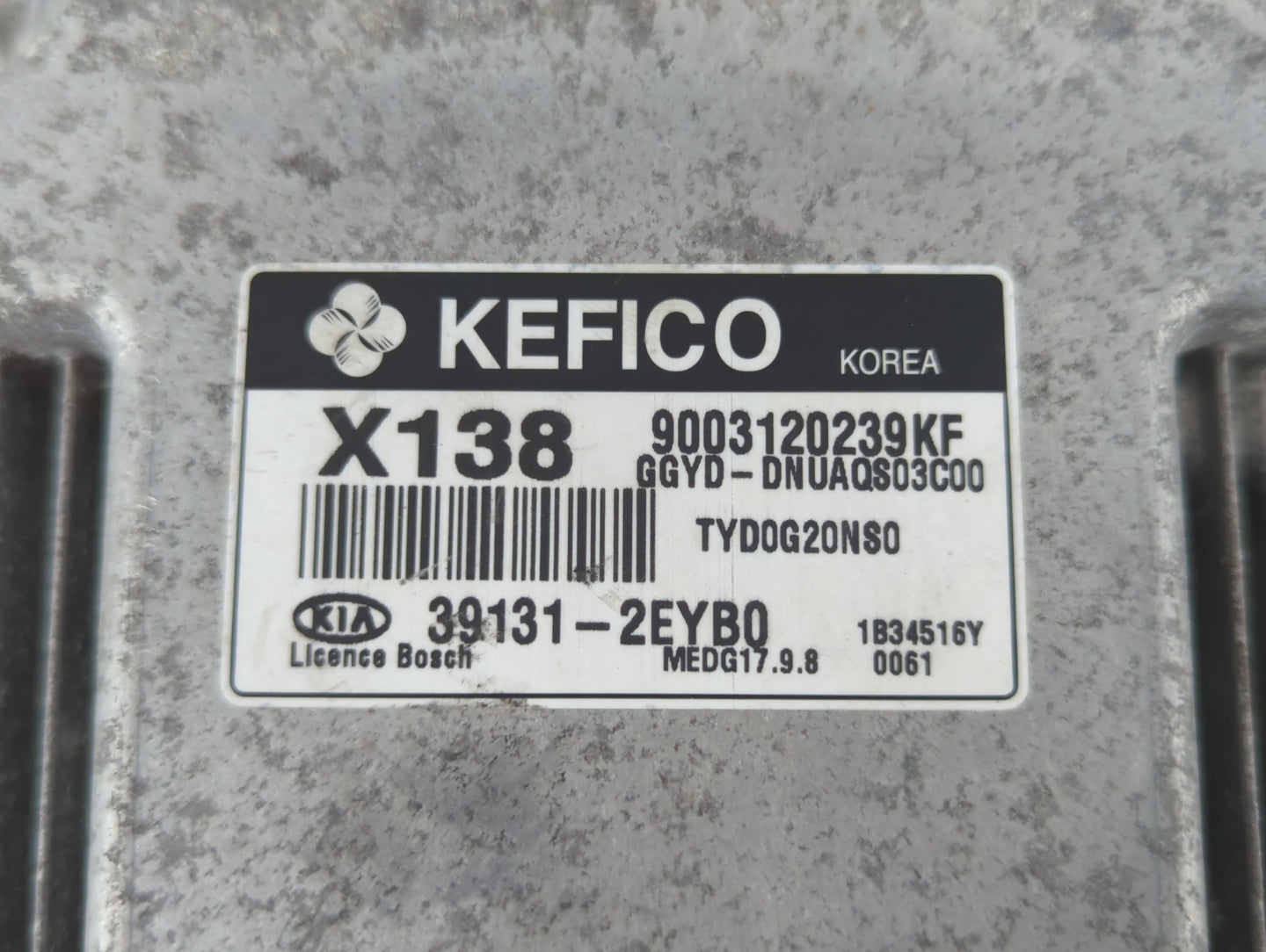 2014 Kia Forte PCM Engine Control Computer ECU ECM PCU OEM P/N:39131-2EYB0 Fits OEM Used Auto Parts - Oemusedautoparts1.com