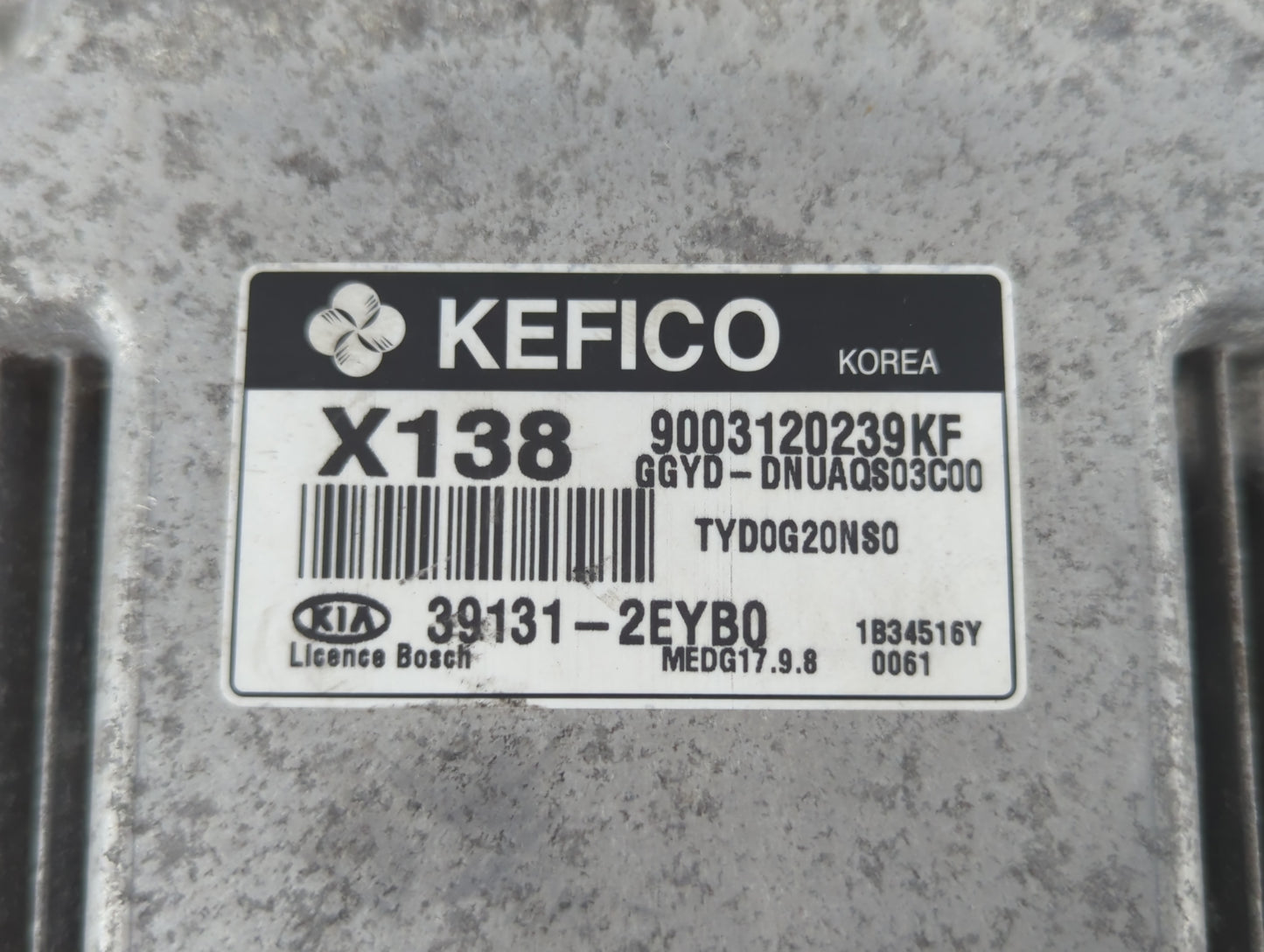 2014 Kia Forte PCM Engine Control Computer ECU ECM PCU OEM P/N:39131-2EYB0 Fits OEM Used Auto Parts - Oemusedautoparts1.com