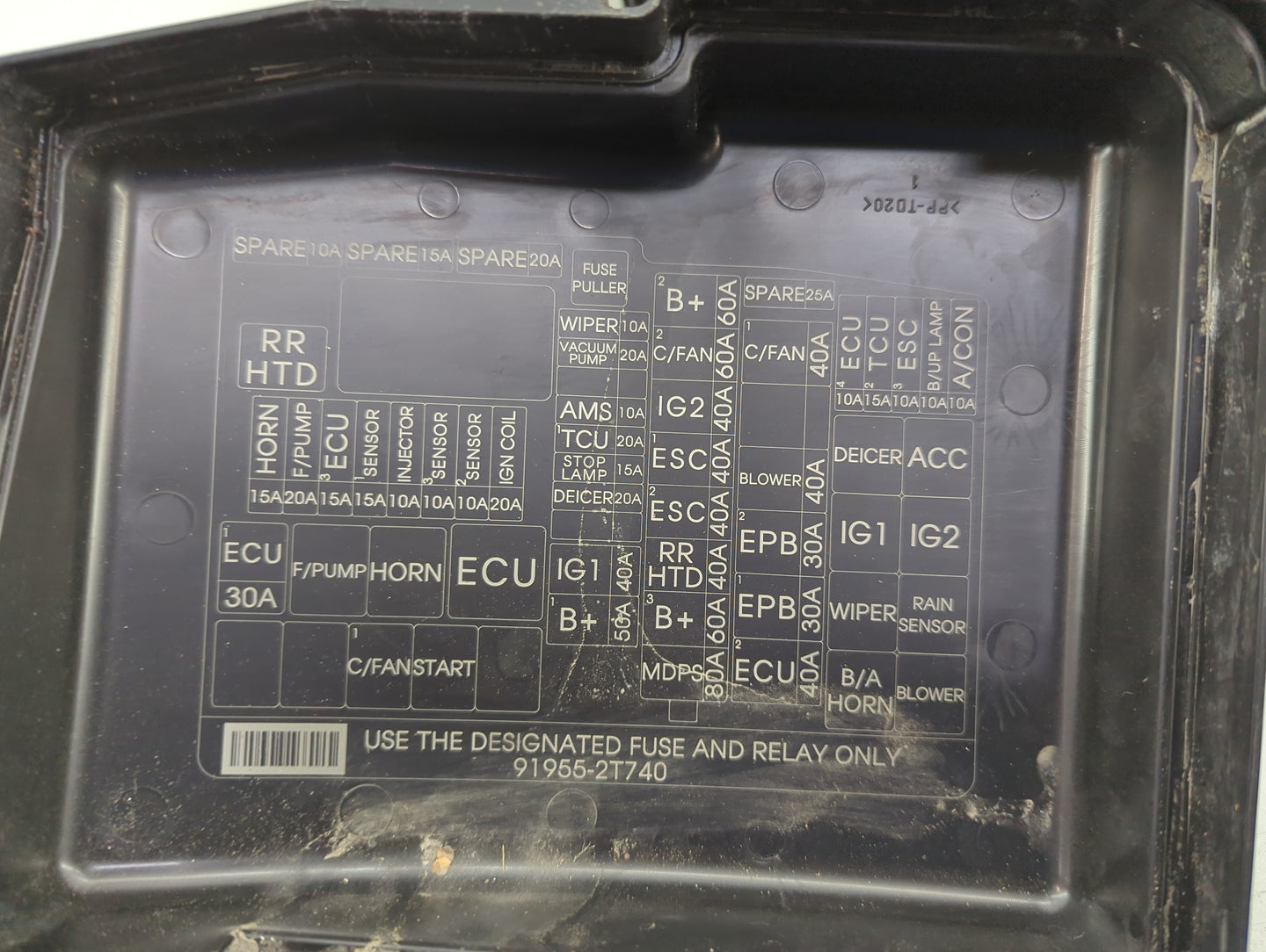 2014-2015 Kia Optima Fusebox Fuse Box Panel Relay Module P/N:91955-2T740 Fits Fits 2014 2015 OEM Used Auto Parts - Oemusedau