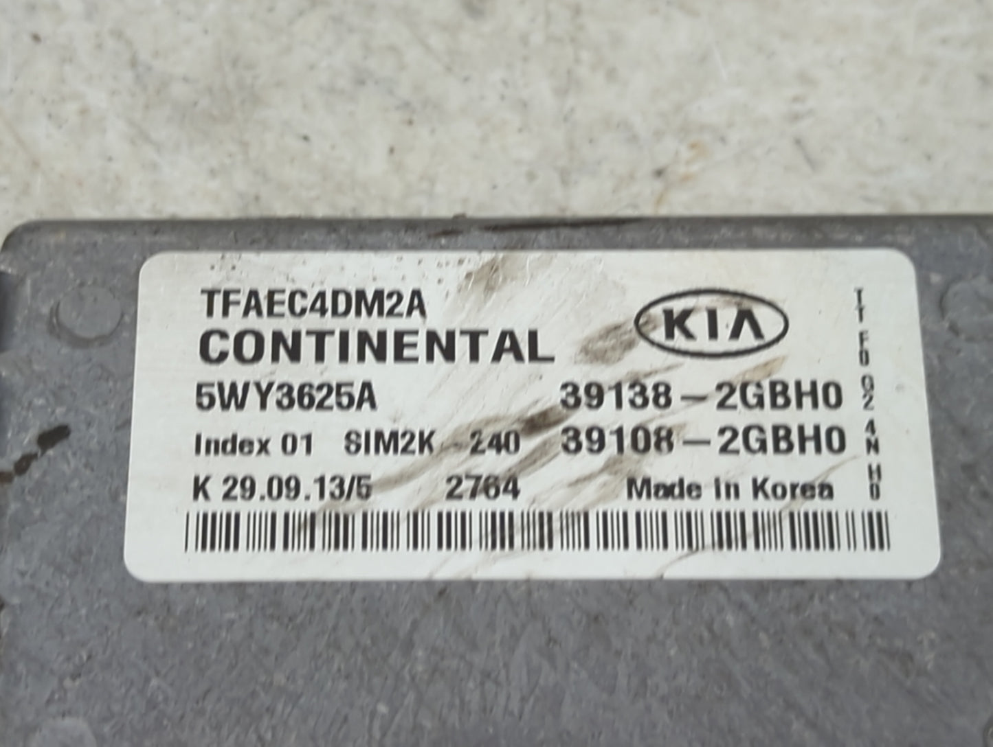 2014-2015 Kia Optima PCM Engine Control Computer ECU ECM PCU OEM P/N:TFAEC4DM2A 5WY3625A, 39138-2GBH0 Fits Fits 2014 2015 OE