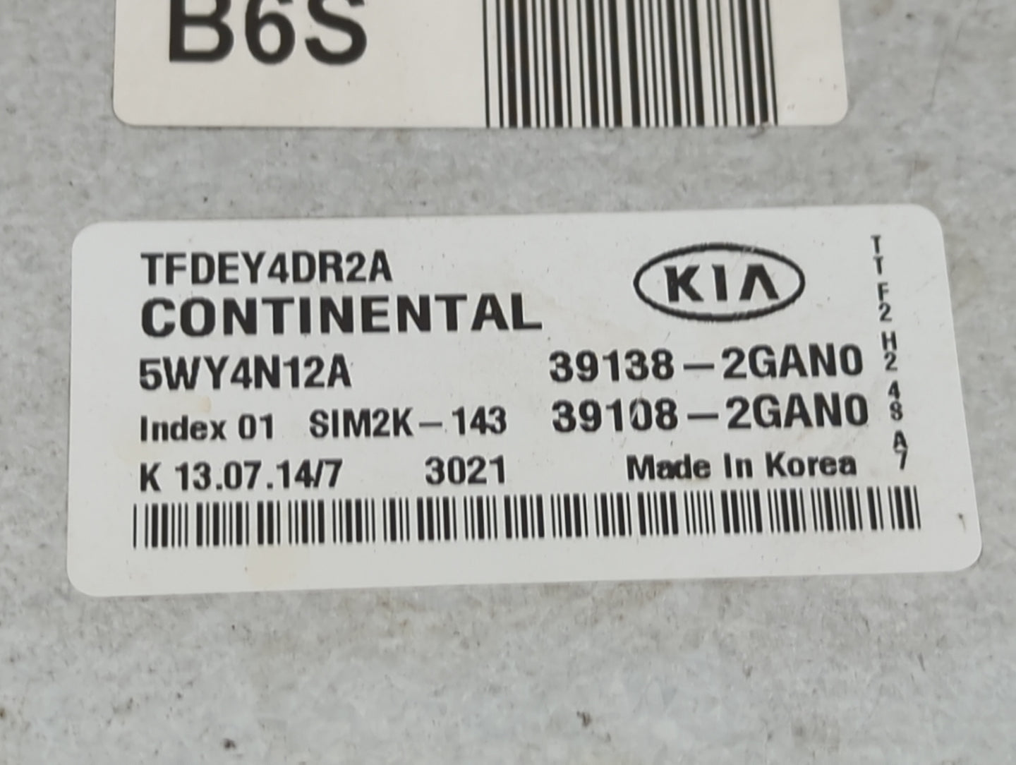 2014 Kia Optima PCM Engine Control Computer ECU ECM PCU OEM P/N:39138-2GAN0 39108-2GAN0, 5WY4N12A, TFDEY4DR2A, SIM2K-143 Fit