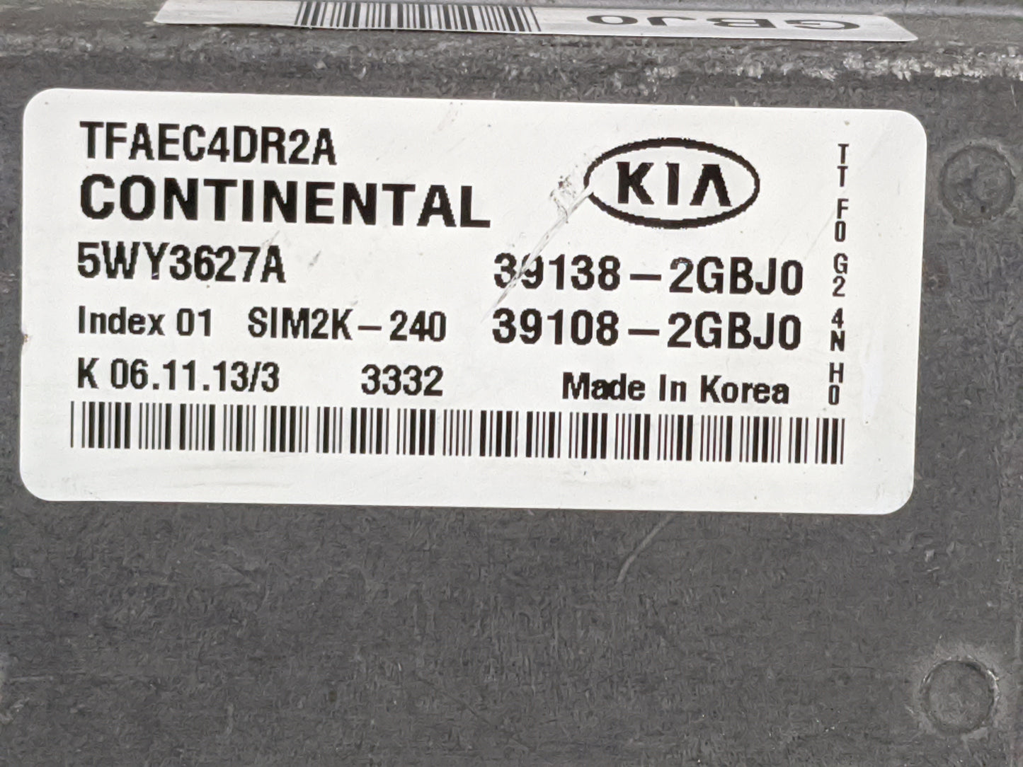 2014-2015 Kia Optima PCM Engine Control Computer ECU ECM PCU OEM P/N:39138-2GBJ0 39108-2GBJ0, 5WY3627A Fits Fits 2014 2015 O