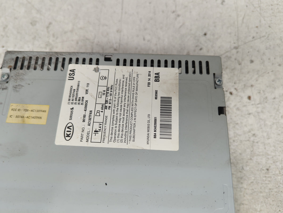 2014-2015 Kia Optima Radio AM FM Cd Player Receiver Replacement P/N:96160-4U000CA AC132TFAN, TQ8-AC130TFAN Fits Fits 2014 20