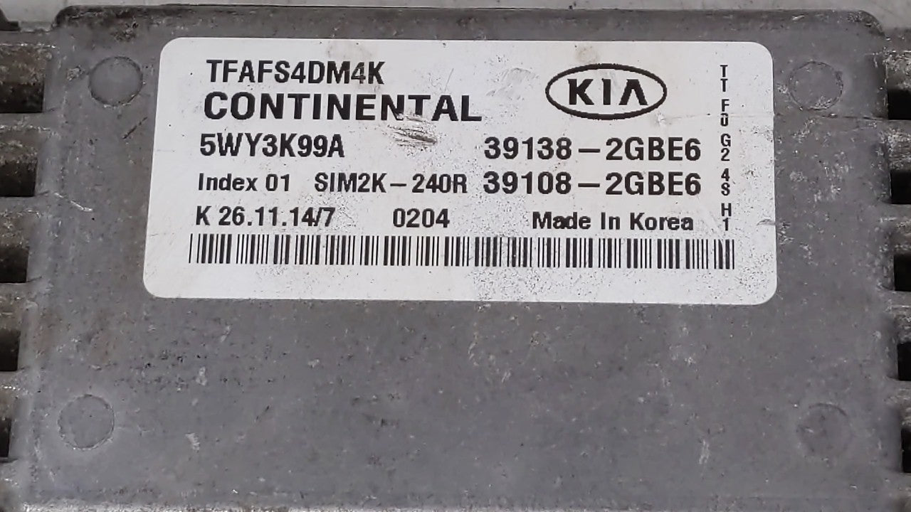 2014-2015 Kia Optima PCM Engine Control Computer ECU ECM PCU OEM P/N:39138-2GBE5 39108-2GBE5, 39138-2GBE6 Fits Fits 2014 201