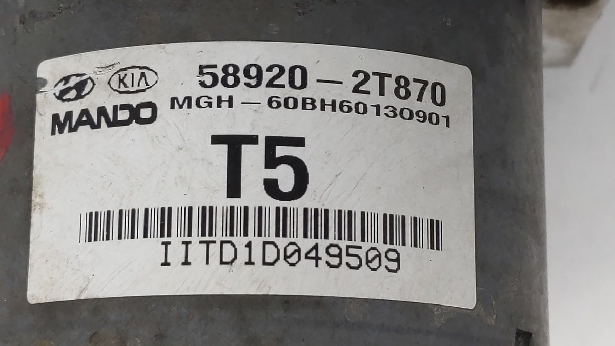 2014-2015 Kia Optima Anti-Lock Brake ABS Pump Module Actuator OEM P/N:BE6003O902 58920-2T870 Fits Fits 2014 2015 OEM Used Au