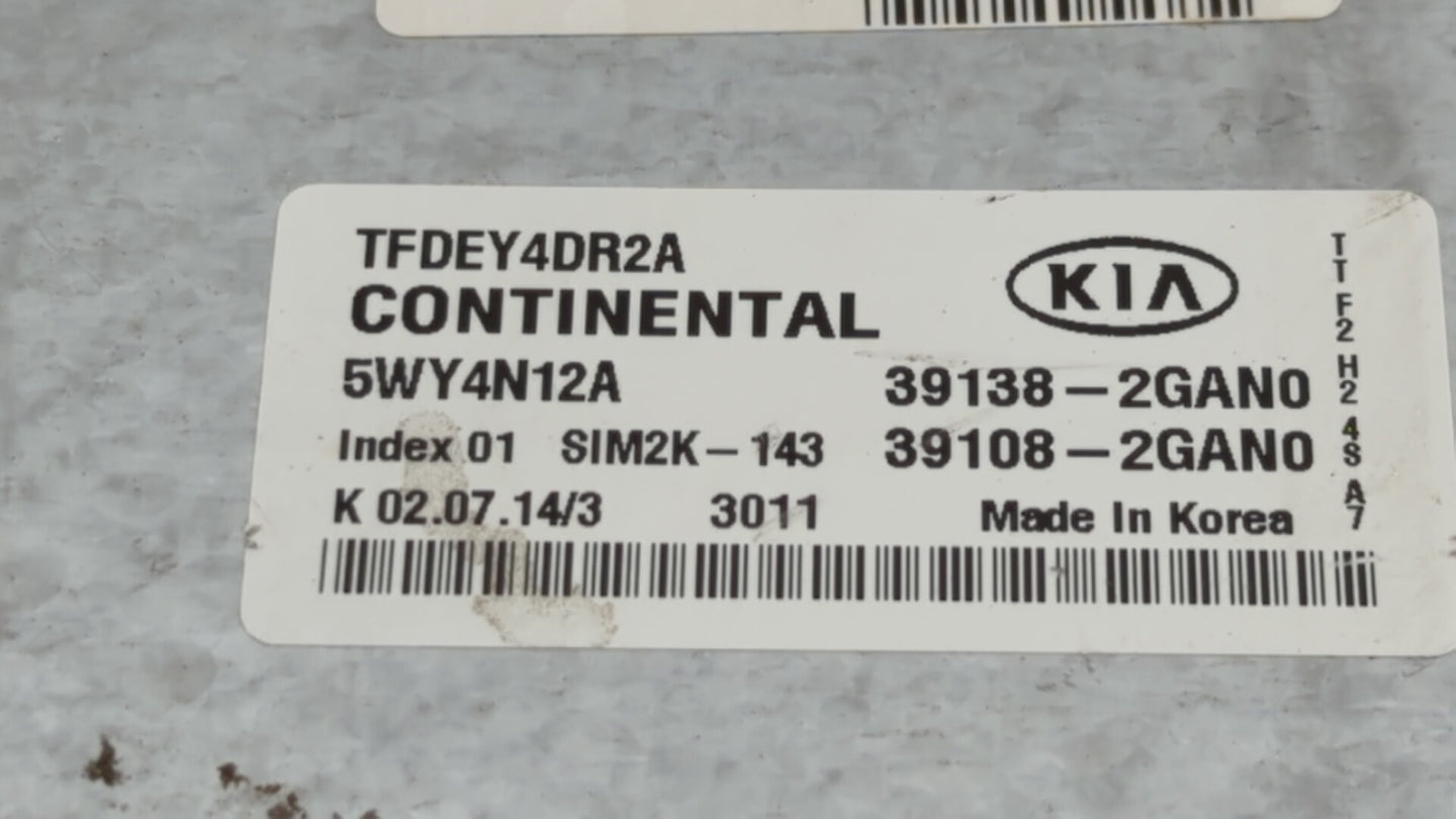 2014 Kia Optima PCM Engine Control Computer ECU ECM PCU OEM P/N:39138-2GAN0 39108-2GAN0 Fits OEM Used Auto Parts - Oemusedau