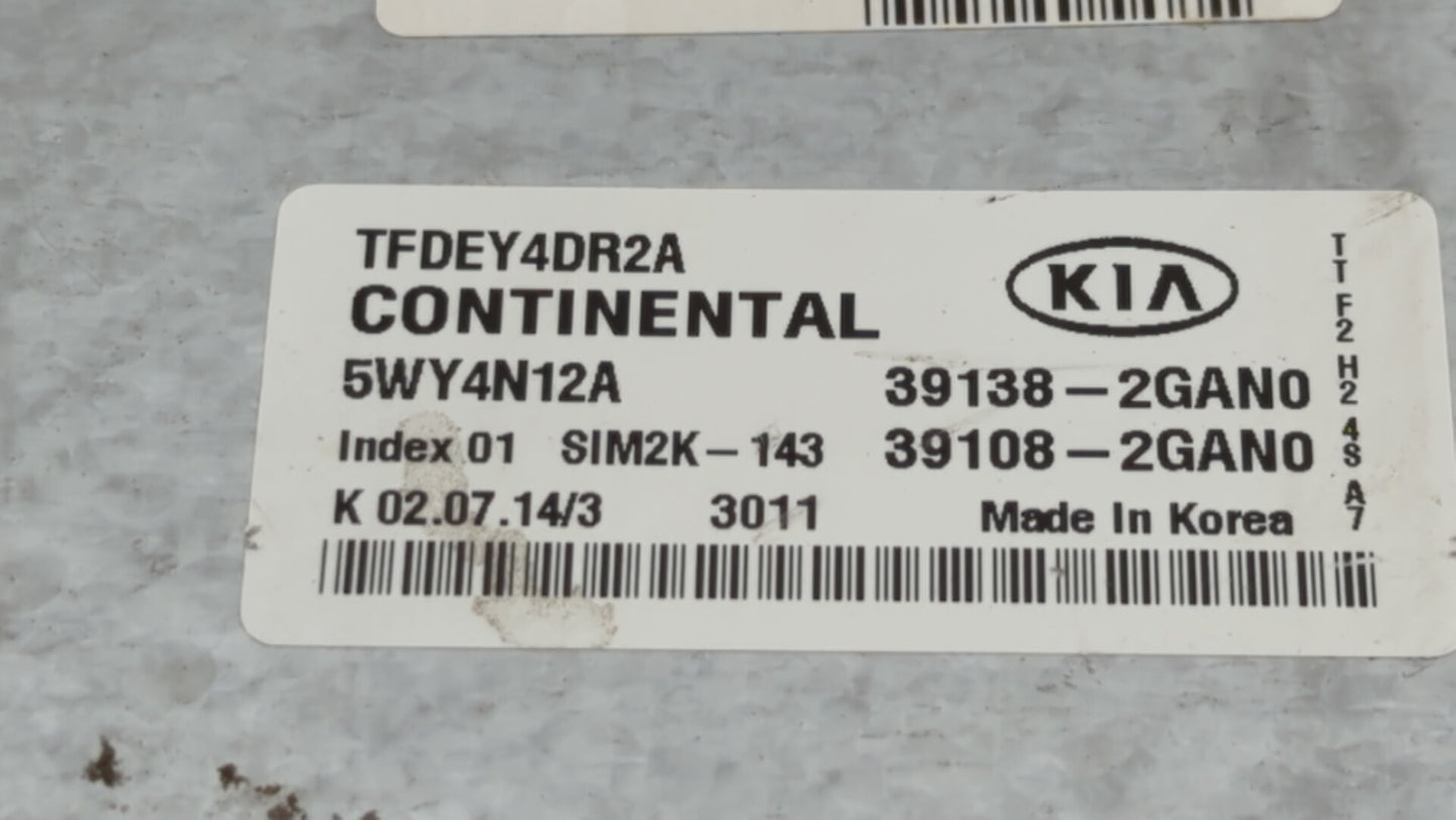 2014 Kia Optima PCM Engine Control Computer ECU ECM PCU OEM P/N:39138-2GAN0 39108-2GAN0 Fits OEM Used Auto Parts - Oemusedau