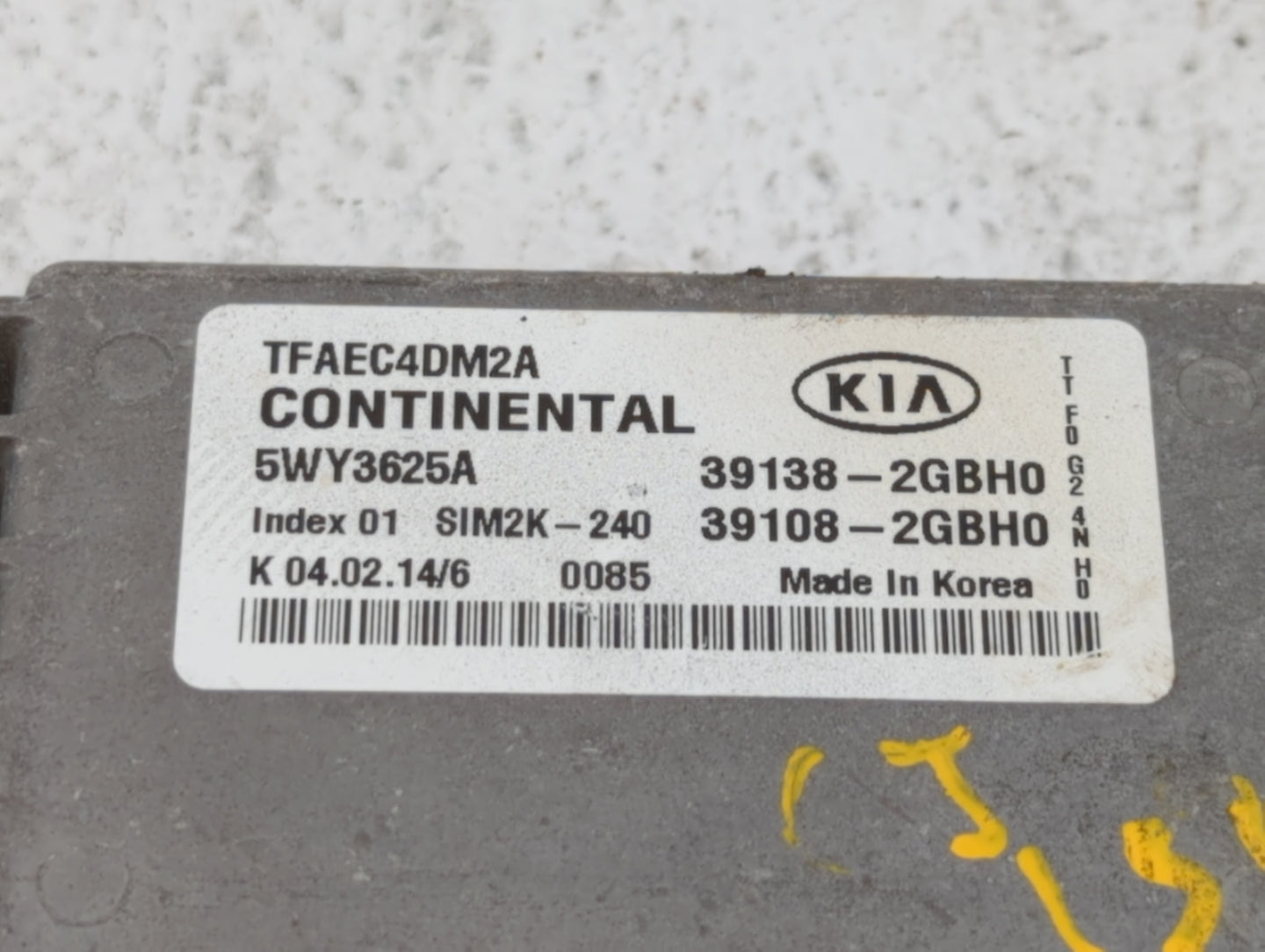 2014-2015 Kia Optima PCM Engine Control Computer ECU ECM PCU OEM P/N:39138-2GBH0 39108-2GBH0, 391382GBH0 Fits Fits 2014 2015