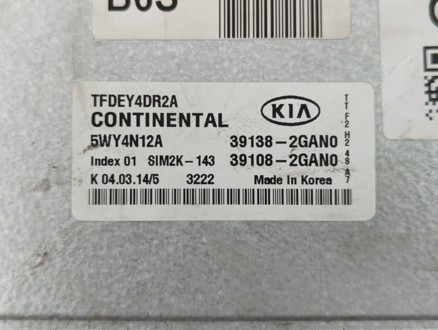 2014 Kia Optima PCM Engine Control Computer ECU ECM PCU OEM P/N:39138-2GAN0 39108-2GAN0 Fits OEM Used Auto Parts - Oemusedau