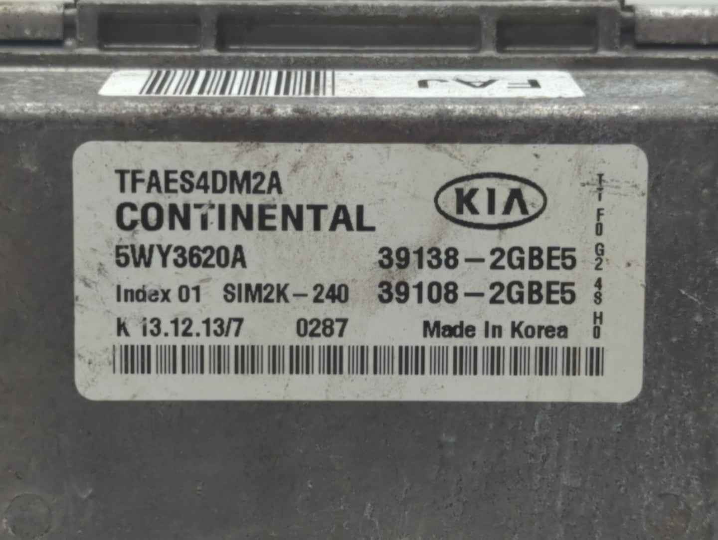 2014-2015 Kia Optima PCM Engine Control Computer ECU ECM PCU OEM P/N:39108-2GBE6 39138-2GBE6, 39108-2GBJ6 Fits Fits 2014 201