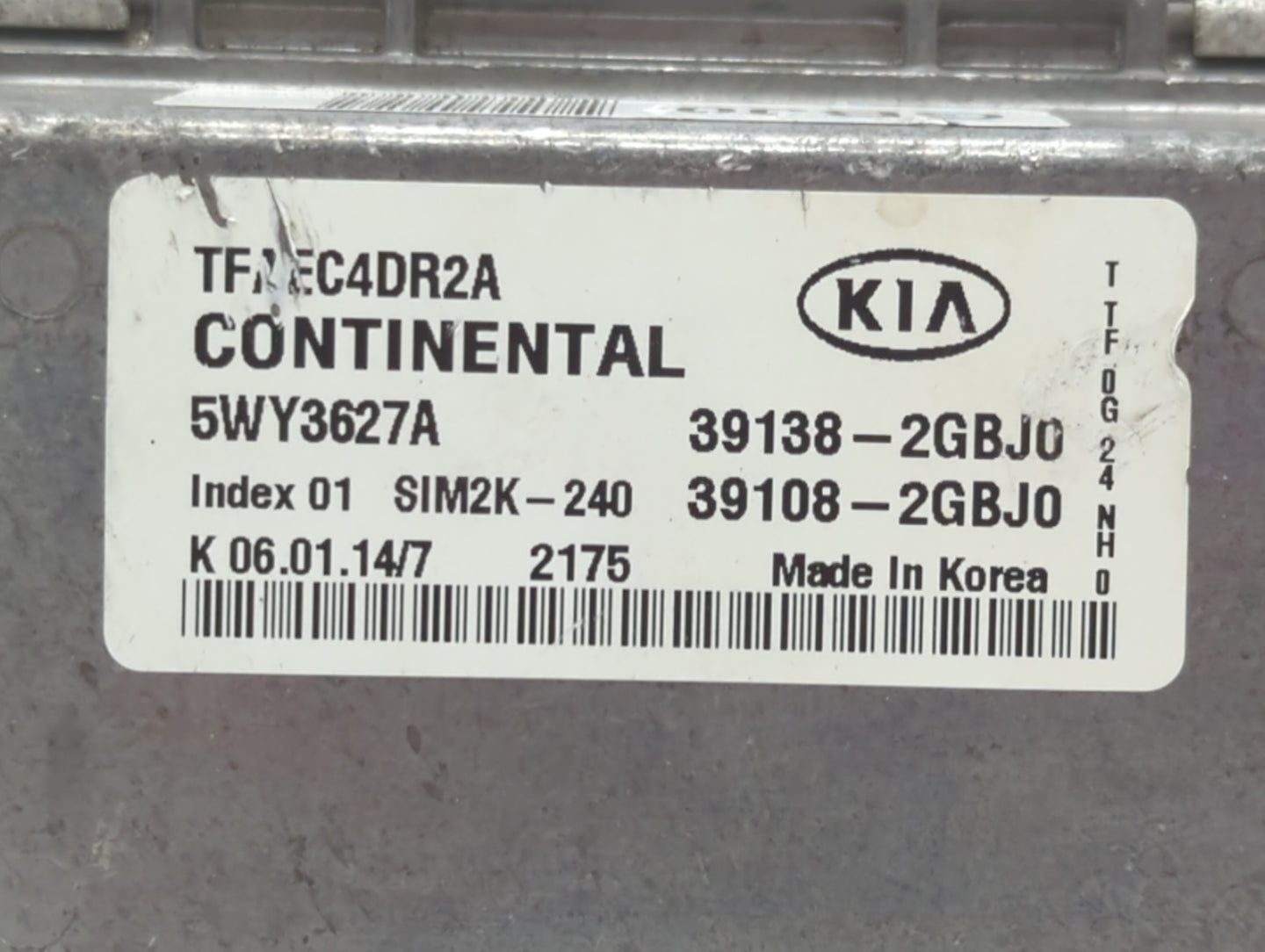2014-2015 Kia Optima PCM Engine Control Computer ECU ECM PCU OEM P/N:39108-2GBJ0 39138-2GBJ0 Fits Fits 2014 2015 OEM Used Au