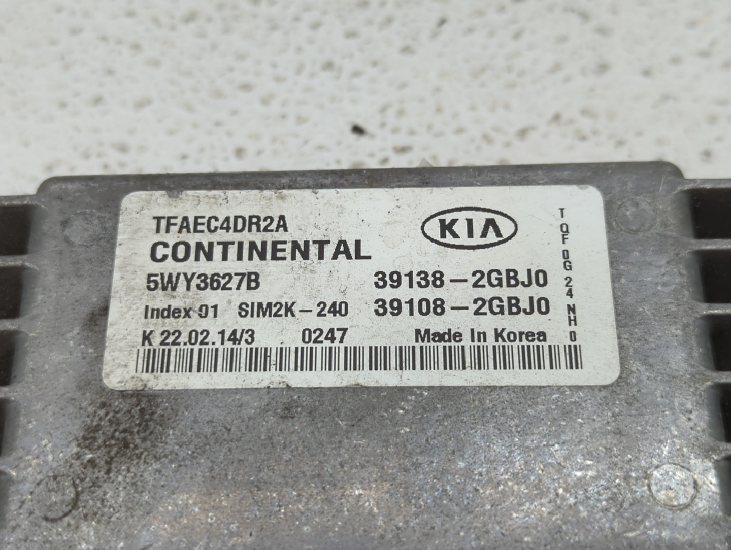 2014-2015 Kia Optima PCM Engine Control Computer ECU ECM PCU OEM P/N:39108-2GBJ0 39138-2GBJ0 Fits Fits 2014 2015 OEM Used Au