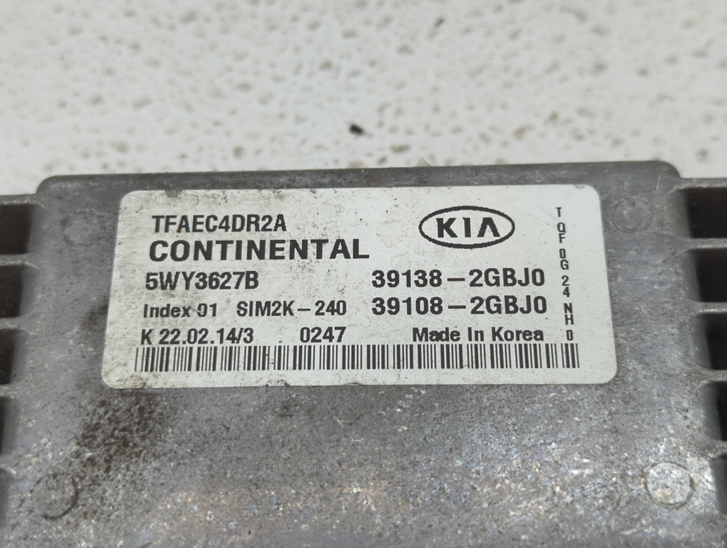 2014-2015 Kia Optima PCM Engine Control Computer ECU ECM PCU OEM P/N:39108-2GBJ0 39138-2GBJ0 Fits Fits 2014 2015 OEM Used Au