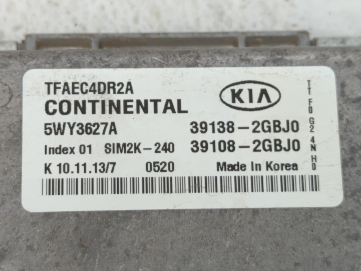 2014-2015 Kia Optima PCM Engine Control Computer ECU ECM PCU OEM P/N:39108-2GBJ0 39138-2GBJ0 Fits Fits 2014 2015 OEM Used Au