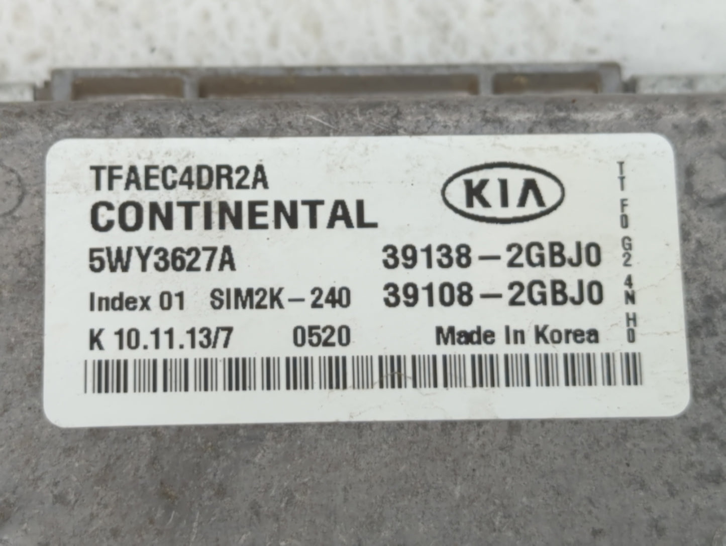 2014-2015 Kia Optima PCM Engine Control Computer ECU ECM PCU OEM P/N:39108-2GBJ0 39138-2GBJ0 Fits Fits 2014 2015 OEM Used Au