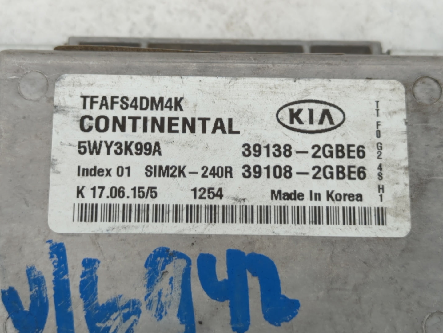 2014-2015 Kia Optima PCM Engine Control Computer ECU ECM PCU OEM P/N:39138-2GBE6 39108-2GBE6, 39108-2GBJ6 Fits Fits 2014 201