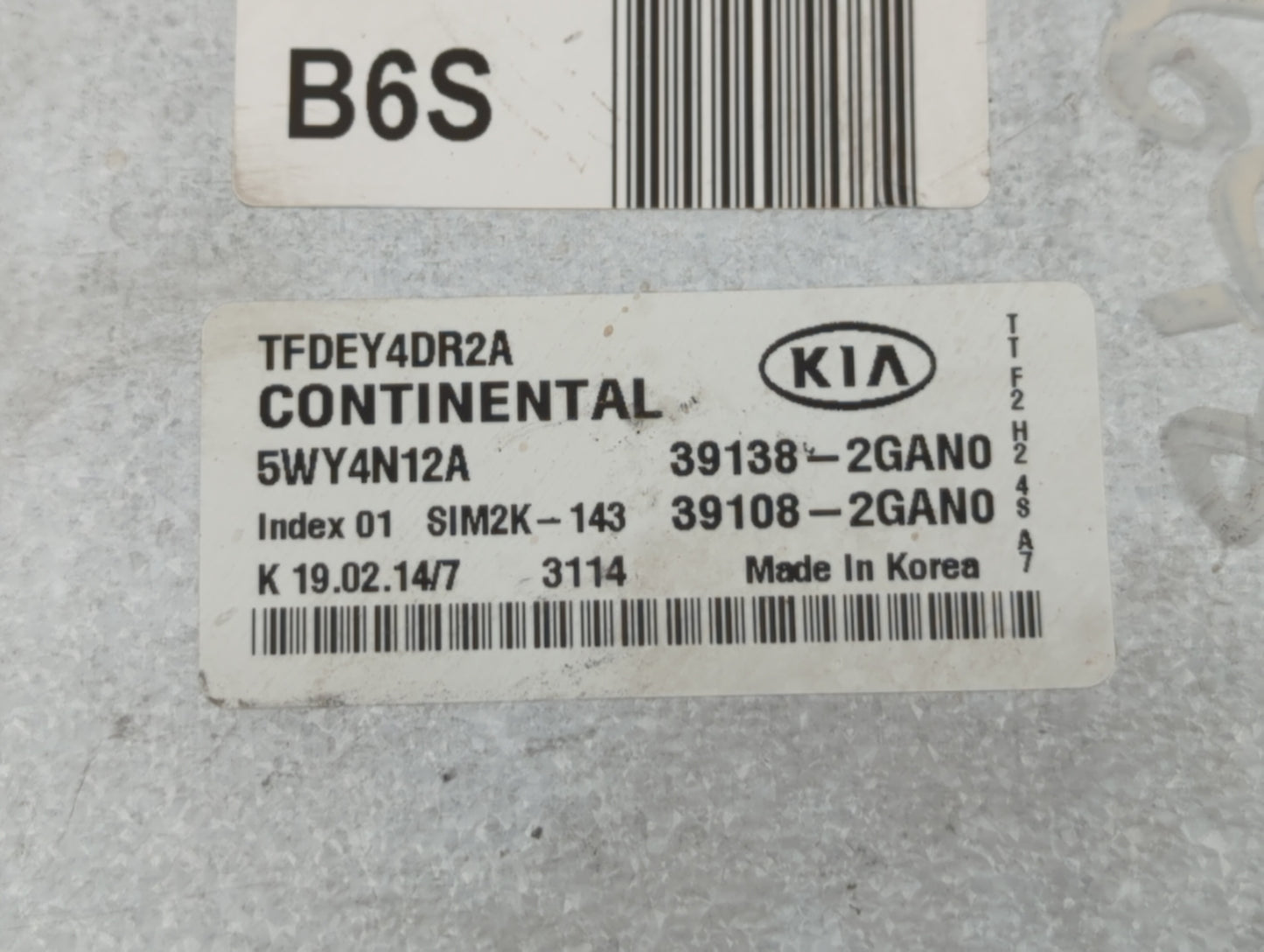 2014 Kia Optima PCM Engine Control Computer ECU ECM PCU OEM P/N:39138-2GAN0 39108-2GAN0 Fits OEM Used Auto Parts - Oemusedau