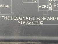 2014-2015 Kia Optima Fusebox Fuse Box Panel Relay Module P/N:91955-2T730 Fits Fits 2014 2015 OEM Used Auto Parts - Oemusedau