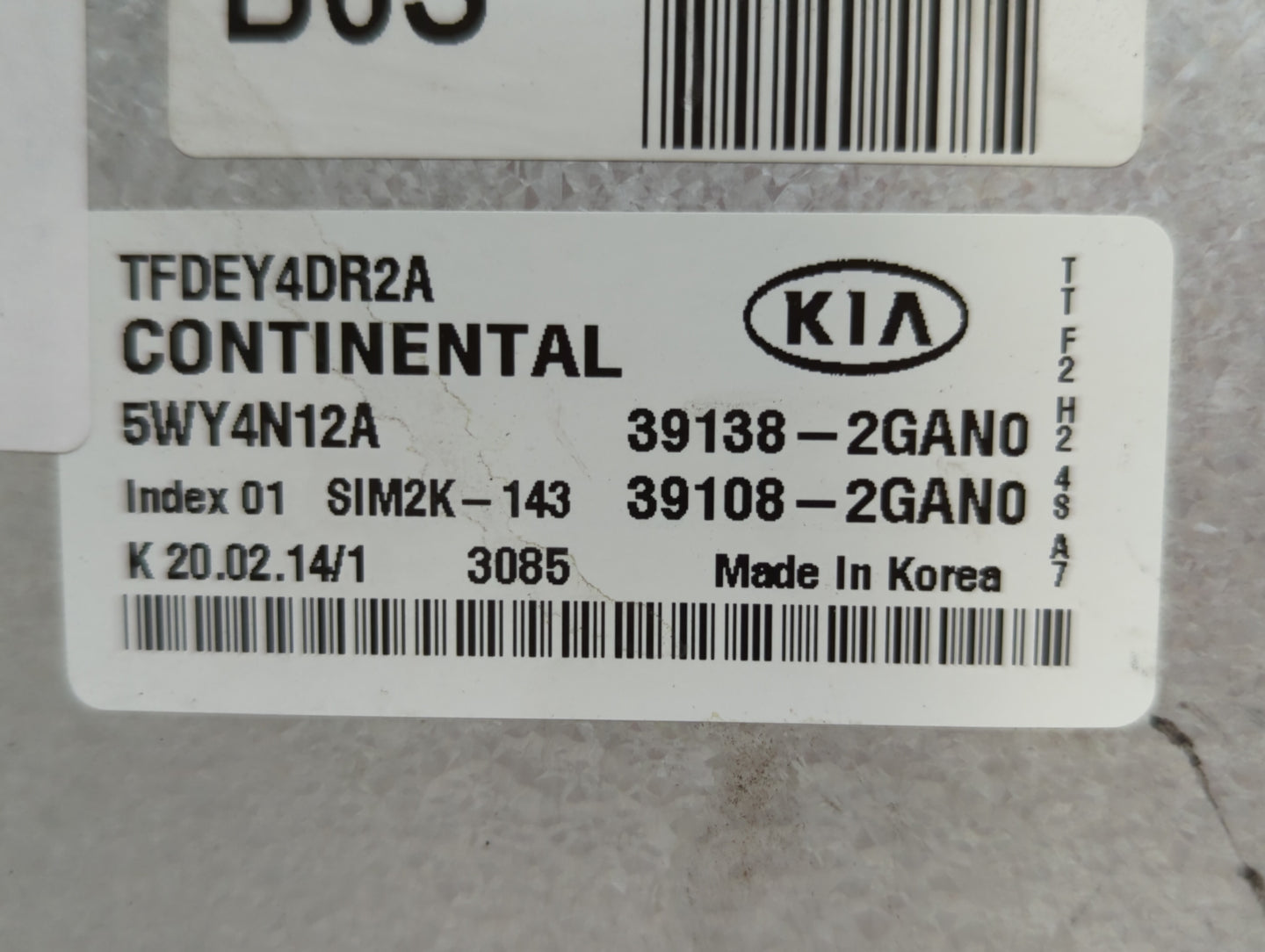 2014 Kia Optima PCM Engine Control Computer ECU ECM PCU OEM P/N:39138-2GAN0 39108-2GAN0 Fits OEM Used Auto Parts - Oemusedau