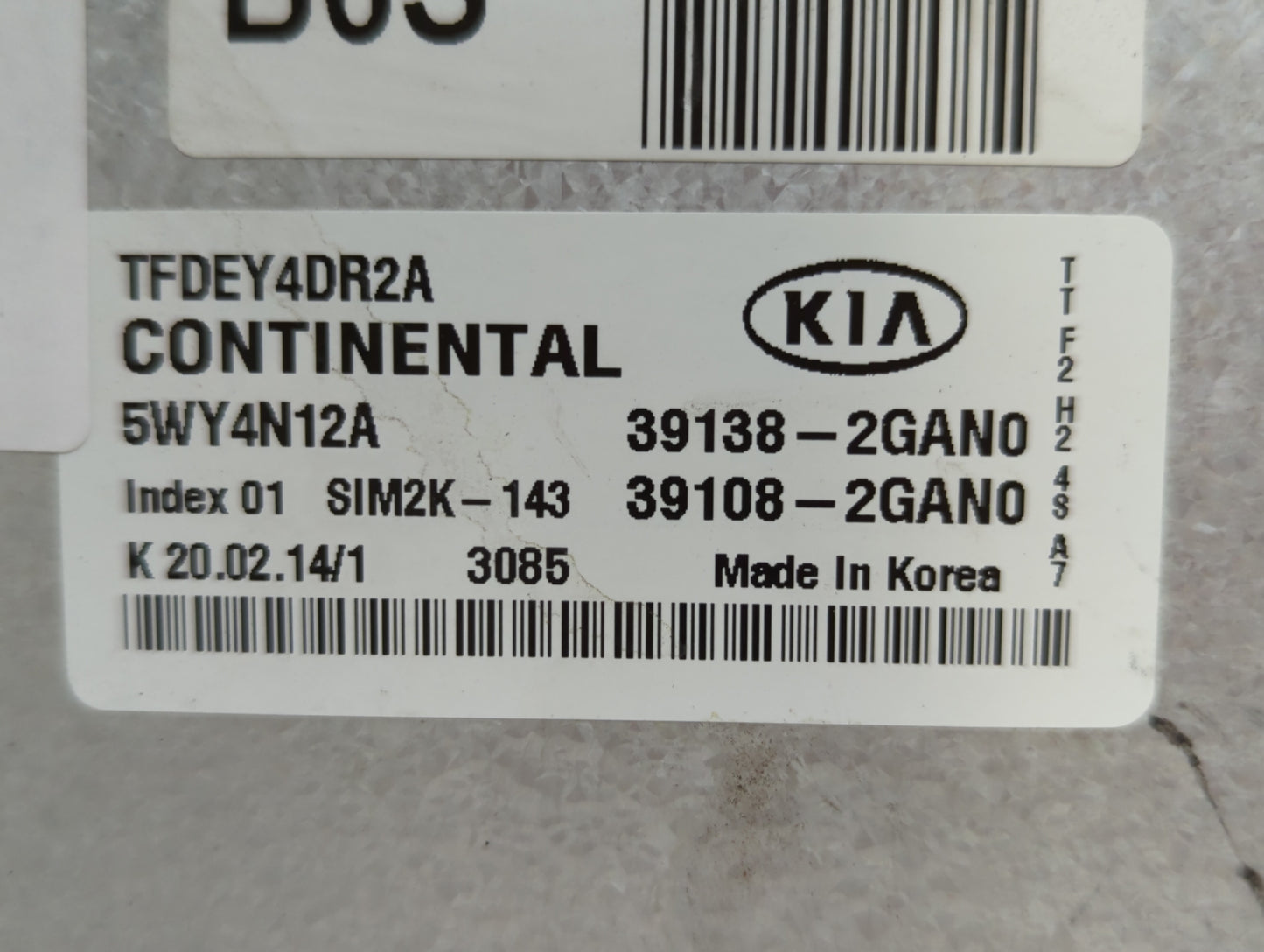 2014 Kia Optima PCM Engine Control Computer ECU ECM PCU OEM P/N:39138-2GAN0 39108-2GAN0 Fits OEM Used Auto Parts - Oemusedau