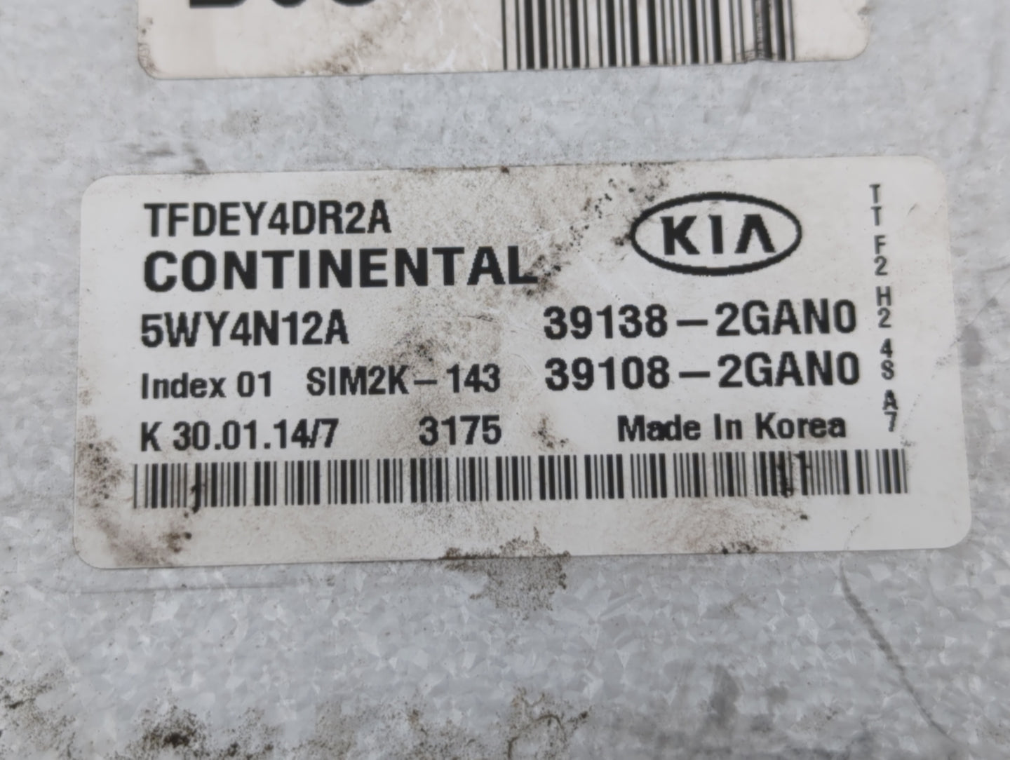 2014 Kia Optima PCM Engine Control Computer ECU ECM PCU OEM P/N:39138-2GAN0 39108-2GAN0 Fits OEM Used Auto Parts - Oemusedau