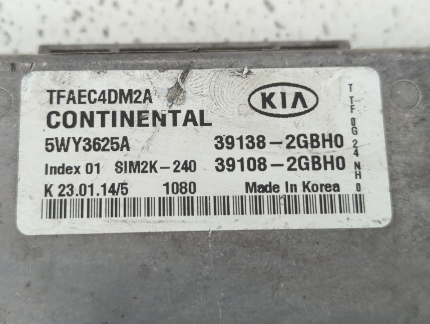 2014-2015 Kia Optima PCM Engine Control Computer ECU ECM PCU OEM P/N:39138-2GBH0 39108-2GBH0 Fits Fits 2014 2015 OEM Used Au