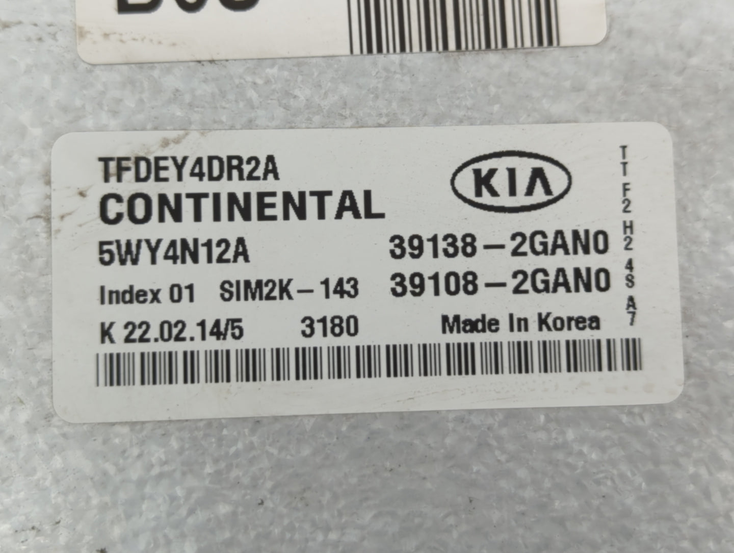 2014 Kia Optima PCM Engine Control Computer ECU ECM PCU OEM P/N:39138-2GAN0 39108-2GAN0 Fits OEM Used Auto Parts - Oemusedau