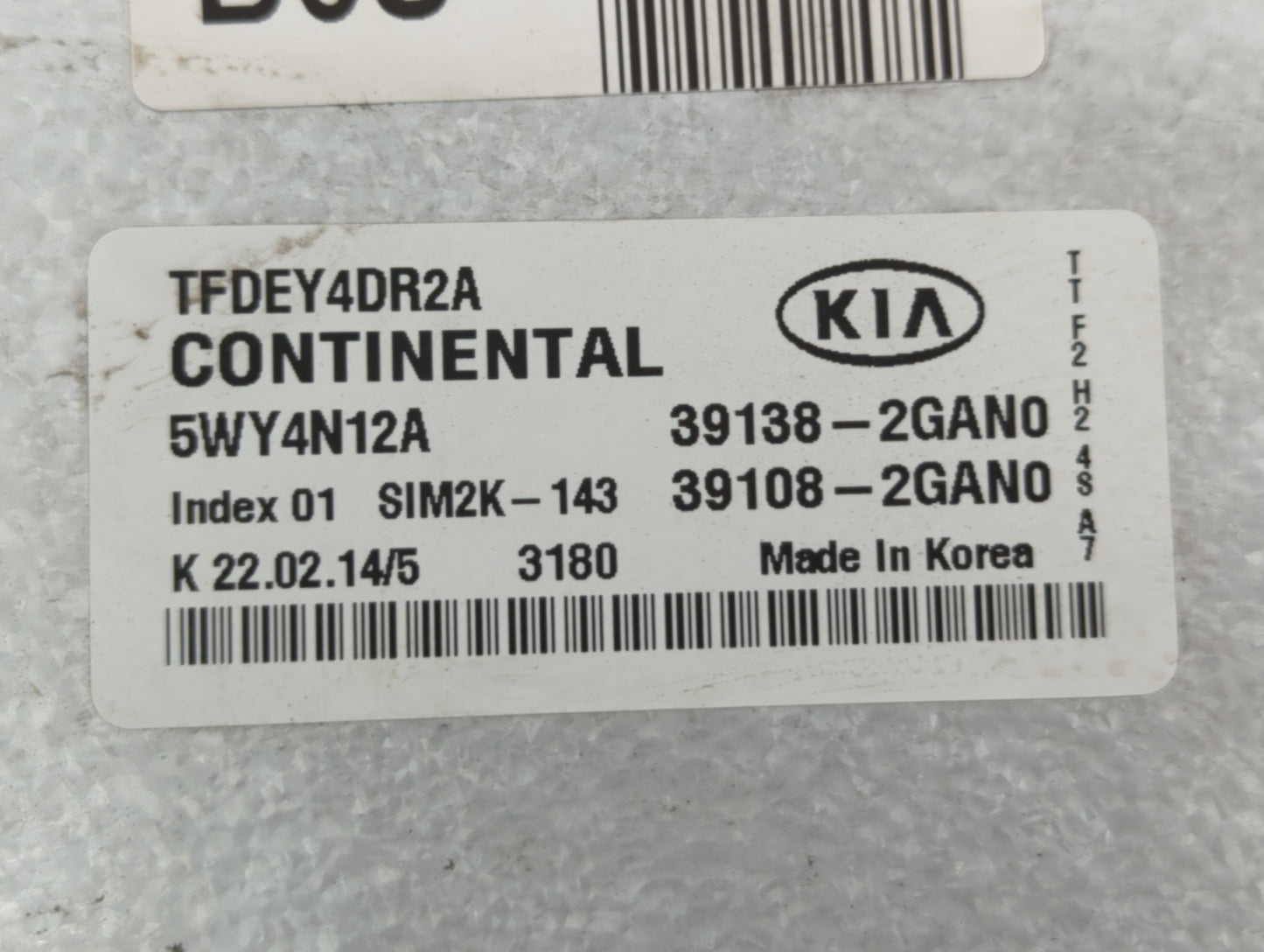 2014 Kia Optima PCM Engine Control Computer ECU ECM PCU OEM P/N:39138-2GAN0 39108-2GAN0 Fits OEM Used Auto Parts - Oemusedau