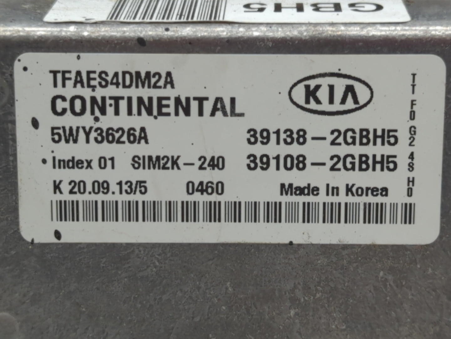 2014-2015 Kia Optima PCM Engine Control Computer ECU ECM PCU OEM P/N:39108-2GBH5 39138-2GBH5 Fits Fits 2014 2015 OEM Used Au