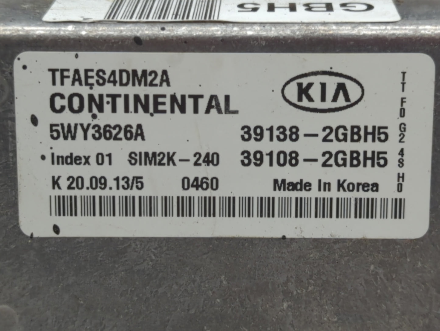 2014-2015 Kia Optima PCM Engine Control Computer ECU ECM PCU OEM P/N:39108-2GBH5 39138-2GBH5 Fits Fits 2014 2015 OEM Used Au