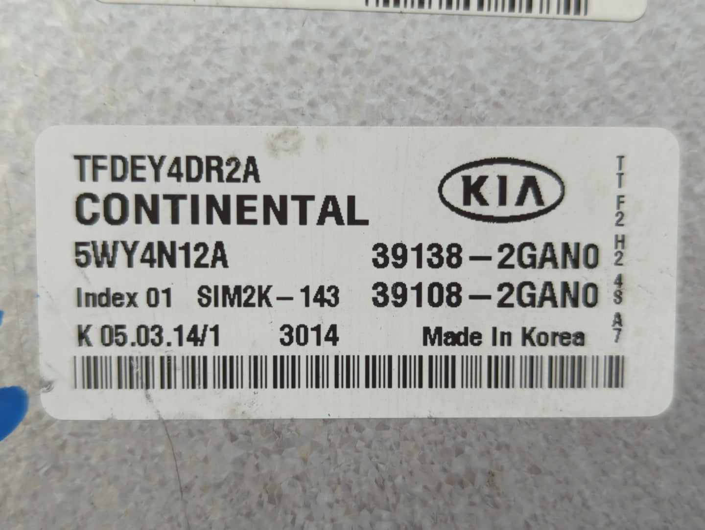 2014-2015 Kia Optima PCM Engine Control Computer ECU ECM PCU OEM P/N:39108-2GAN0 39138-2GAN0, 39108-2GBH1 Fits Fits 2014 201