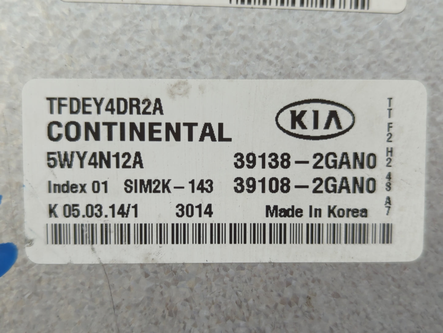 2014-2015 Kia Optima PCM Engine Control Computer ECU ECM PCU OEM P/N:39108-2GAN0 39138-2GAN0, 39108-2GBH1 Fits Fits 2014 201
