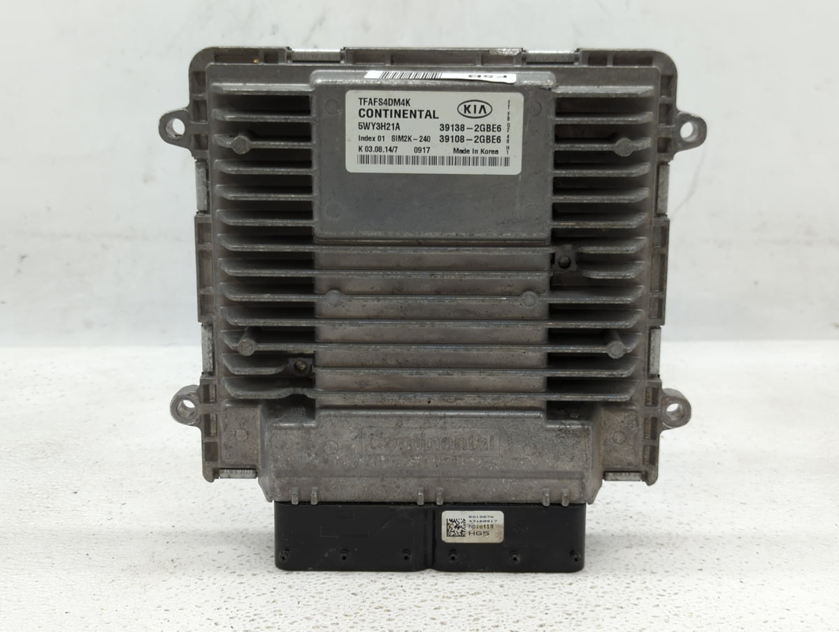 2014-2015 Kia Optima PCM Engine Control Computer ECU ECM PCU OEM P/N:39108-2GBE6 39138-2GBE6 Fits 2014 2015 OEM Used Auto Pa