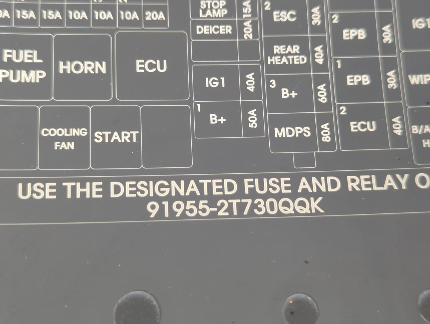 2014-2015 Kia Optima Fusebox Fuse Box Panel Relay Module P/N:91955-2T730QQK Fits Fits 2014 2015 OEM Used Auto Parts - Oemuse