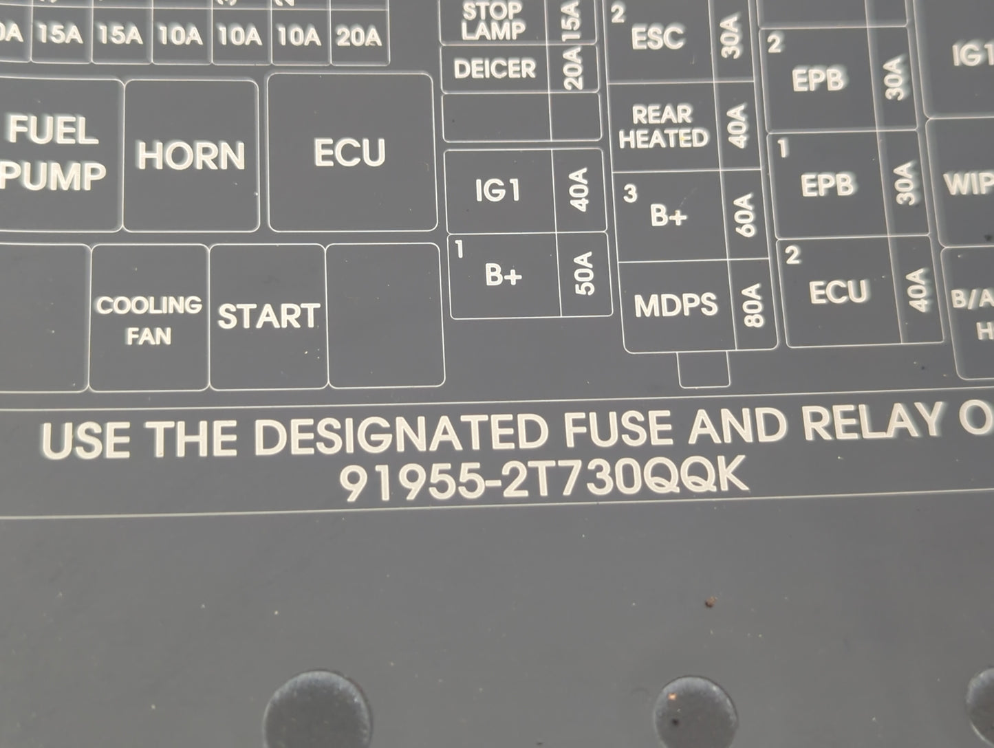 2014-2015 Kia Optima Fusebox Fuse Box Panel Relay Module P/N:91955-2T730QQK Fits Fits 2014 2015 OEM Used Auto Parts - Oemuse