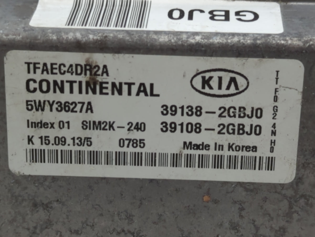 2014-2015 Kia Optima PCM Engine Control Computer ECU ECM PCU OEM P/N:39138-2GBJ0 Fits 2014 2015 OEM Used Auto Parts - Oemuse
