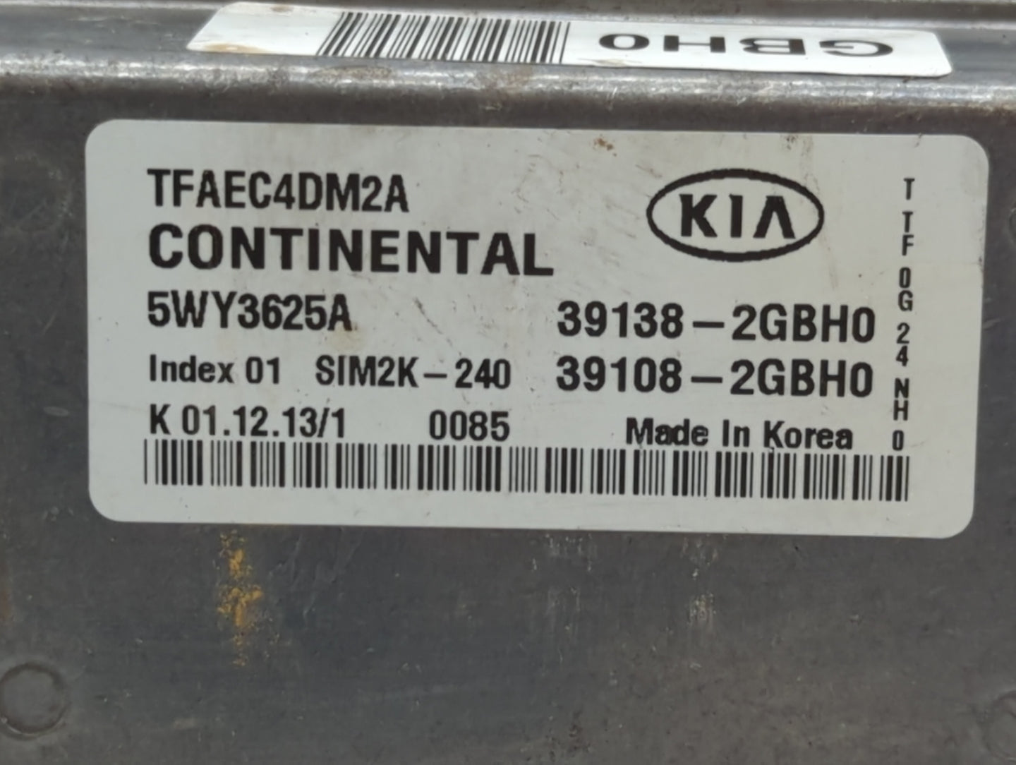 2014-2015 Kia Optima PCM Engine Control Computer ECU ECM PCU OEM P/N:39138-2GBH0 Fits Fits 2014 2015 OEM Used Auto Parts - O