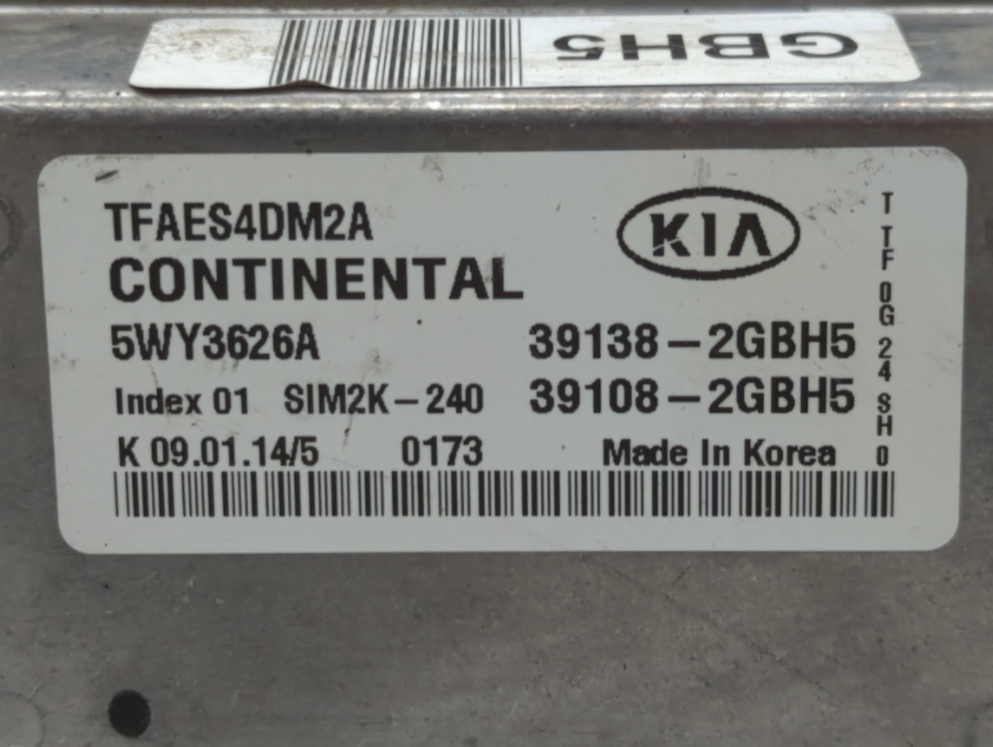 2014-2015 Kia Optima PCM Engine Control Computer ECU ECM PCU OEM P/N:39138-2GBJ5 39108-2GBJ5 Fits Fits 2014 2015 OEM Used Au