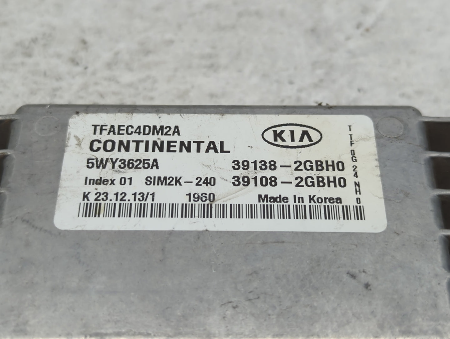 2014-2015 Kia Optima PCM Engine Control Computer ECU ECM PCU OEM P/N:39138-2GBH0 Fits Fits 2014 2015 OEM Used Auto Parts - O