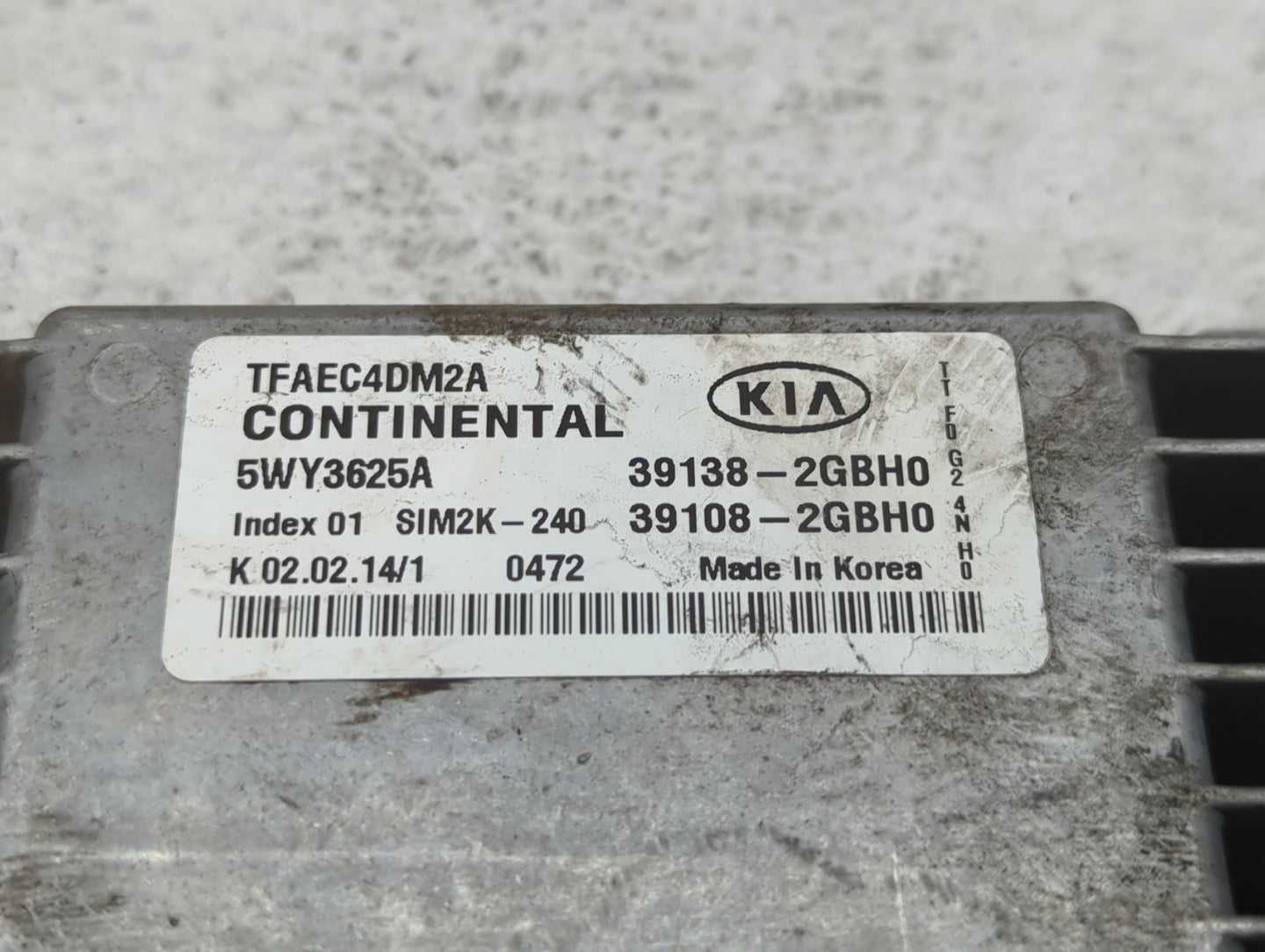 2014-2015 Kia Optima PCM Engine Control Computer ECU ECM PCU OEM P/N:39138-2GBH0 Fits Fits 2014 2015 OEM Used Auto Parts - O