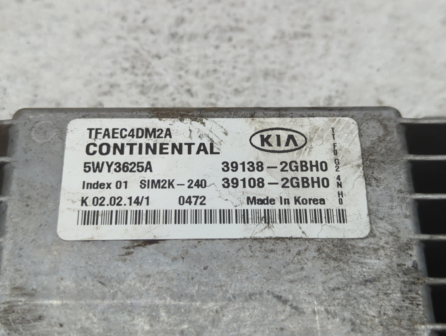 2014-2015 Kia Optima PCM Engine Control Computer ECU ECM PCU OEM P/N:39138-2GBH0 Fits Fits 2014 2015 OEM Used Auto Parts - O