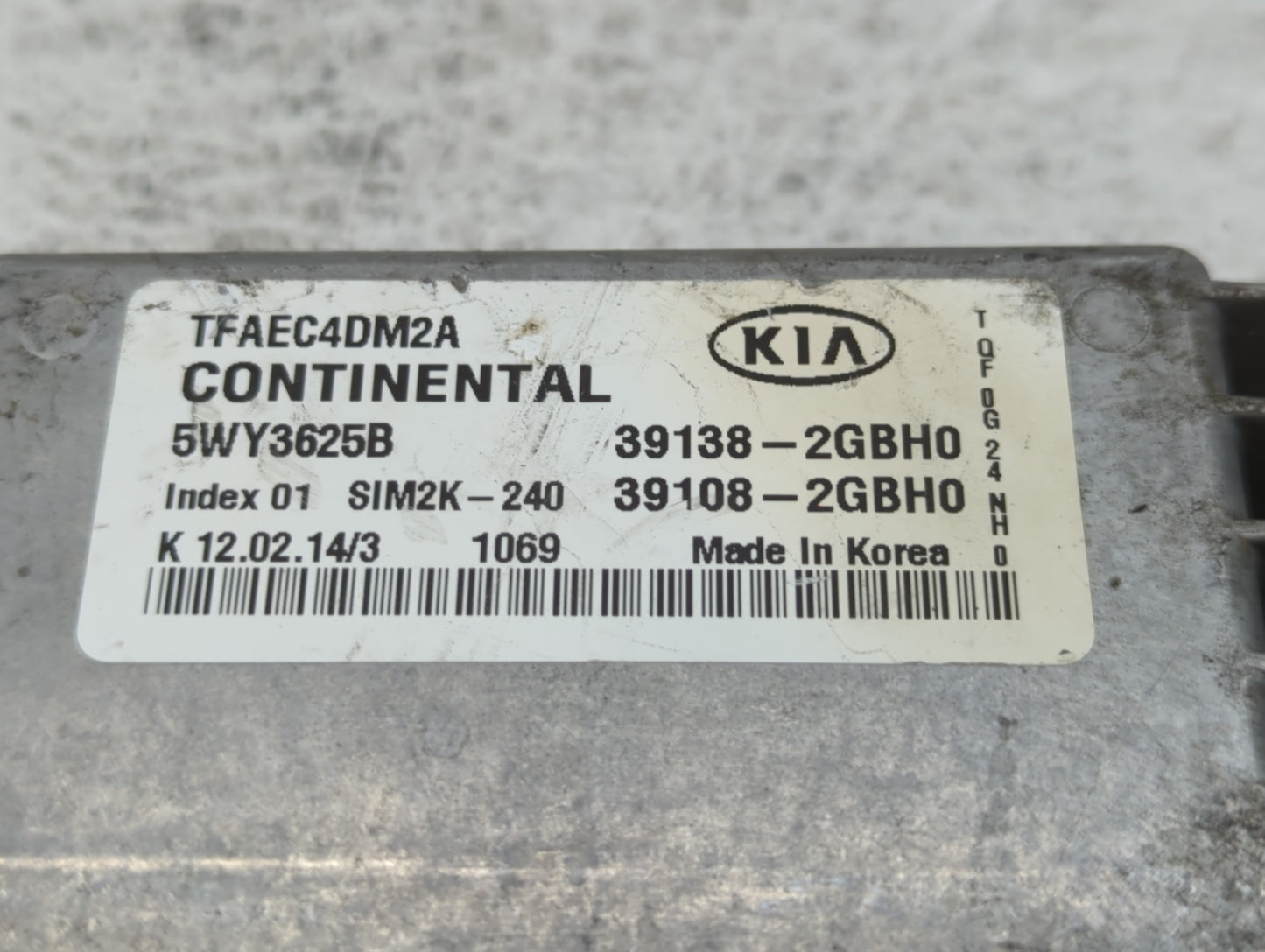 2014-2015 Kia Optima PCM Engine Control Computer ECU ECM PCU OEM P/N:39138-2GBH0 Fits Fits 2014 2015 OEM Used Auto Parts - O