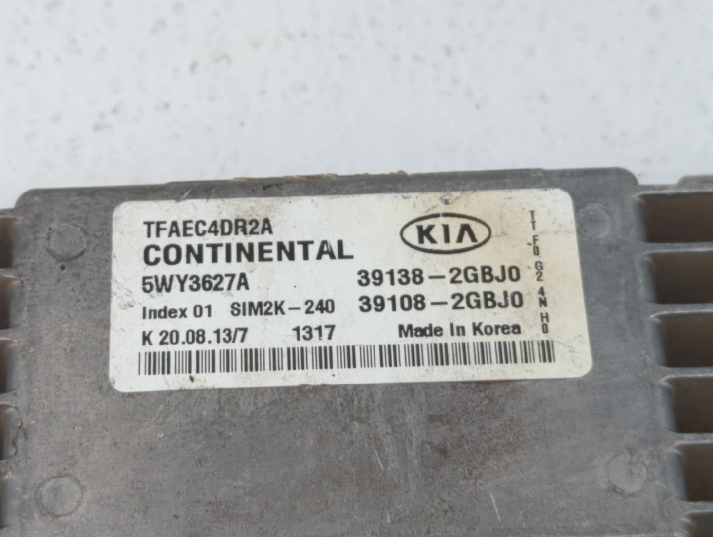 2014-2015 Kia Optima PCM Engine Control Computer ECU ECM PCU OEM P/N:39138-2GBJ0 Fits Fits 2014 2015 OEM Used Auto Parts - O